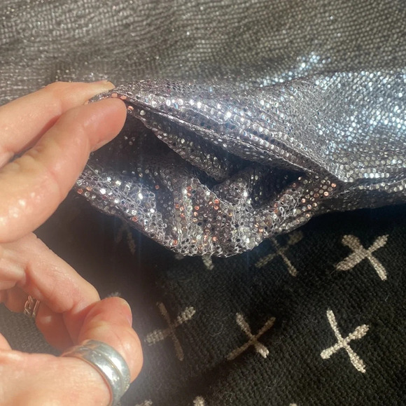 beautiful silver sparkle tunic mini dress w/ pockets great little formal dress - Picture 13 of 14